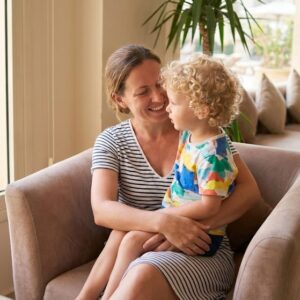 Sarah Jenkins, a UK tourist with her son, praising the hotel doctor service from Noor Clinic Hurghada